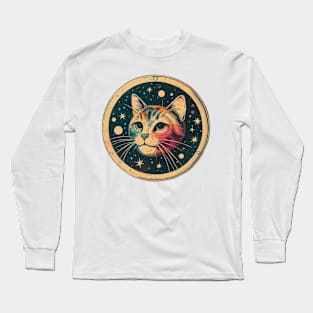 retro universe cat Long Sleeve T-Shirt